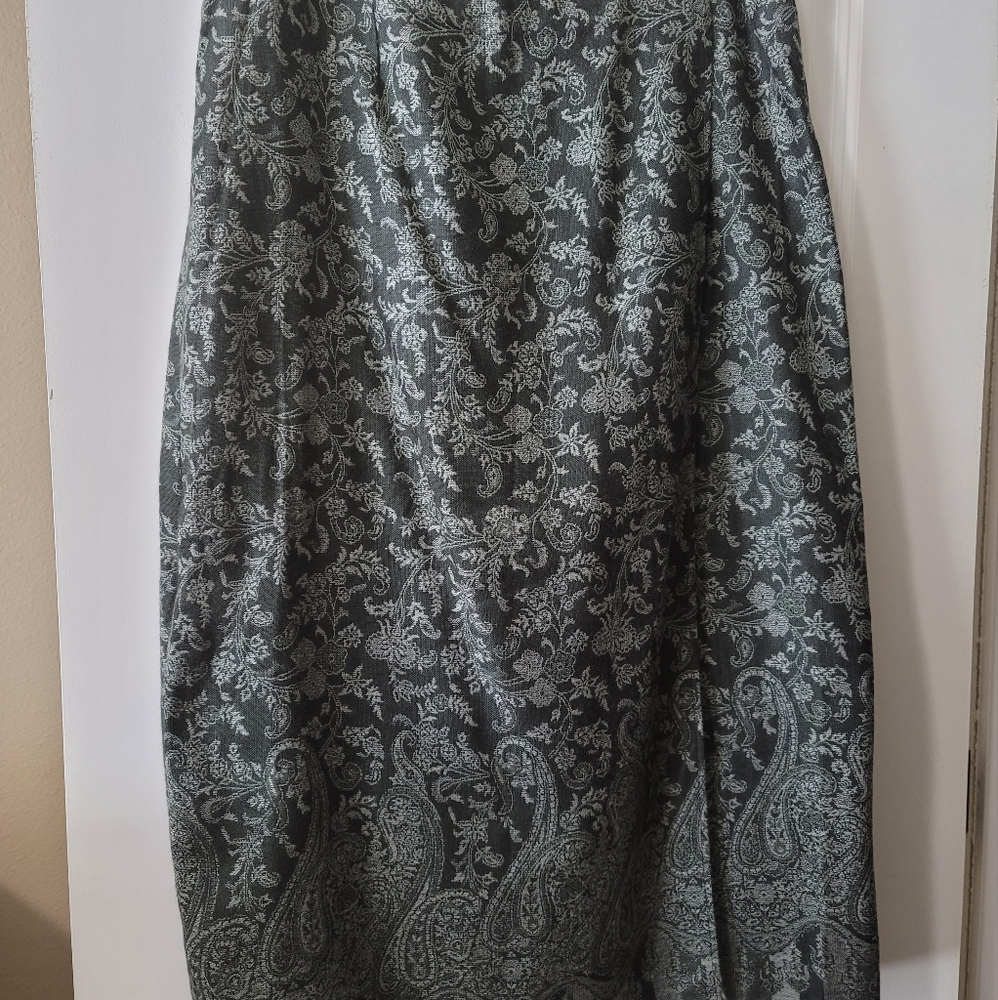 Faux wrap around skirt,  Jacquard print